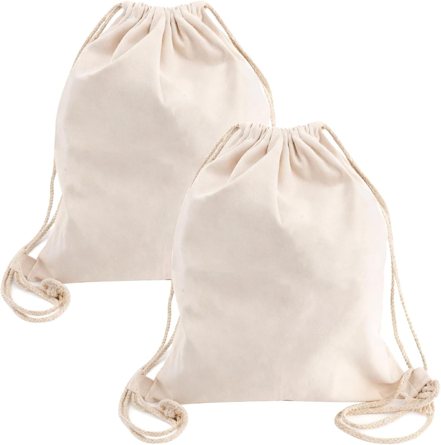 Sac de sport à cordon — en coton, 2 pièces, 38 × 42cm