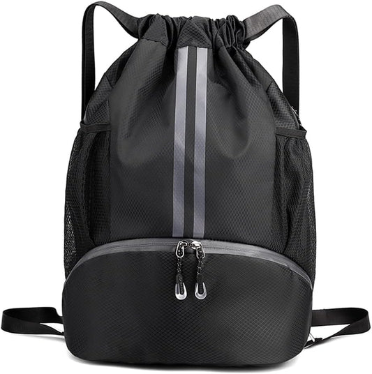 Sac de sport à cordon – pour femme, pour homme, noir